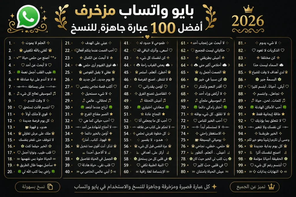 بايو واتساب مزخرف